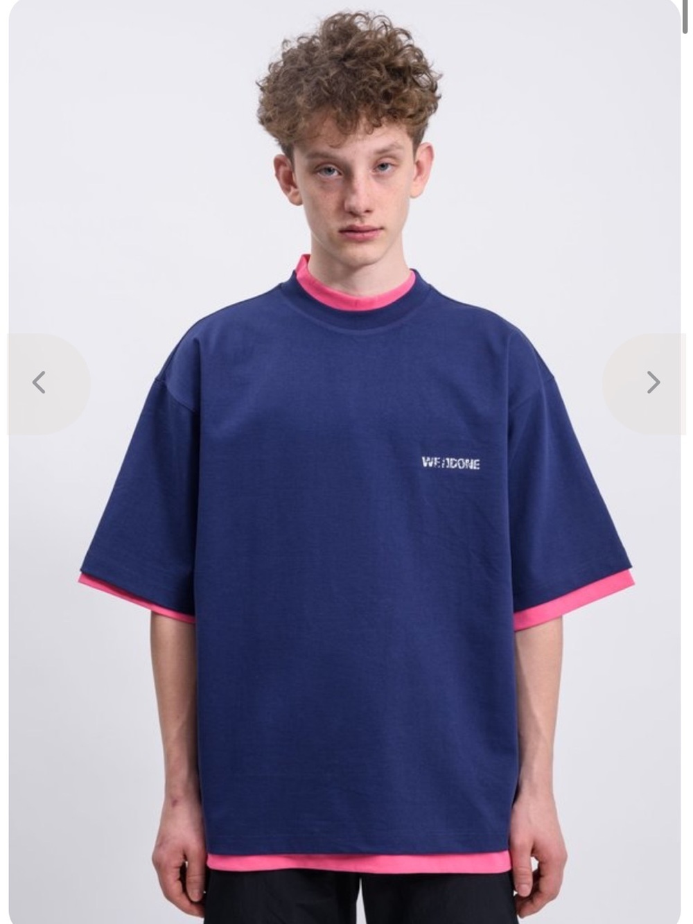 WE11DONE
REVERSIBLE GIG T-SHIRT - NAVY/PINK